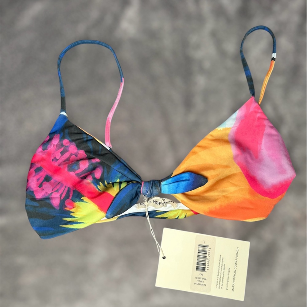 NWOT Mara Hoffman Multicolor Floral Bikini Top - Picture 4 of 5